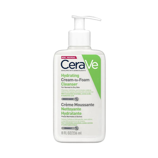 CERAVE Hydrating Cream-To-Foam cleanser - Vaahtoava voidemainen puhdistusaine- terveenihonkeskus.fi